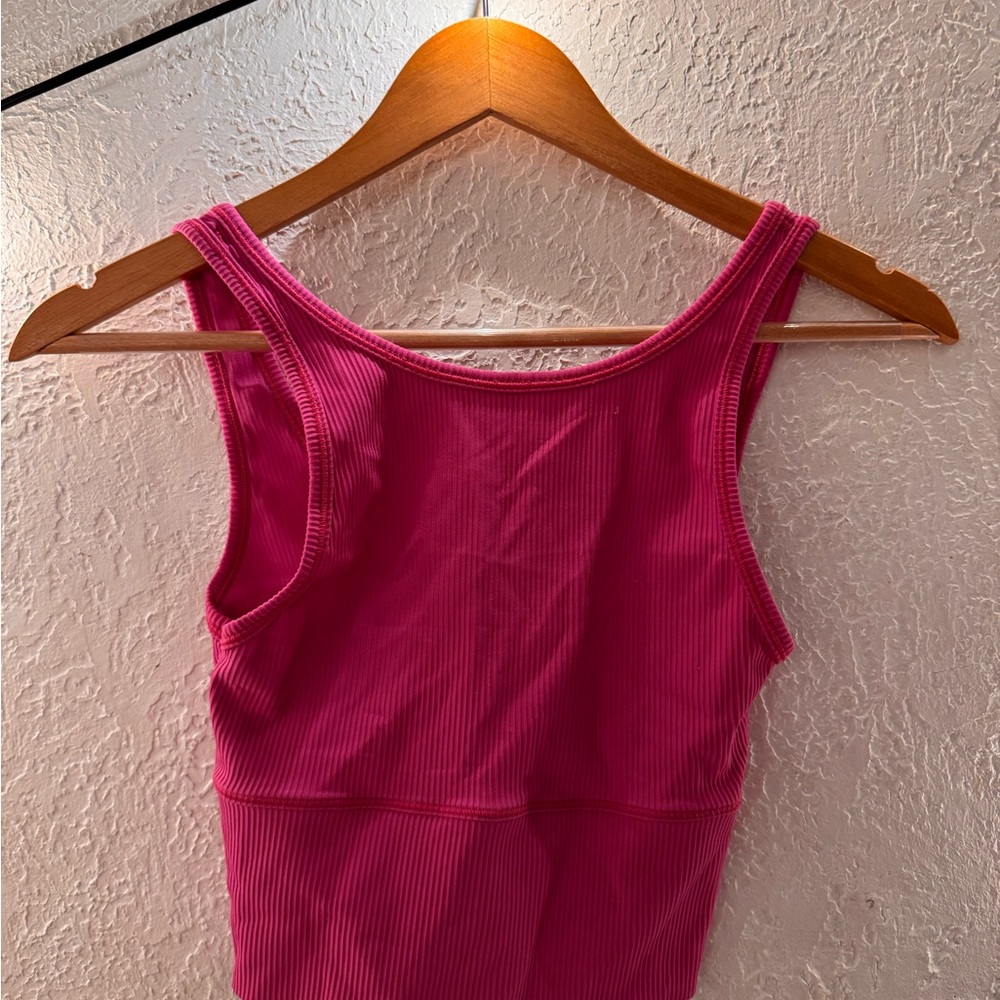 lululemon athletica Pink Ribbed Crop Tank
